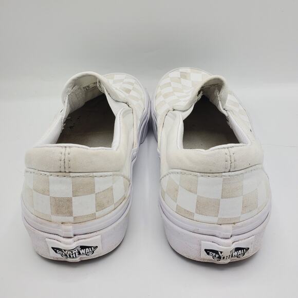 Vans Classic Slip On Checkerboard Shoe Sneaker Unisex White No Lace 4.5M/5.5W - Picture 4 of 4
